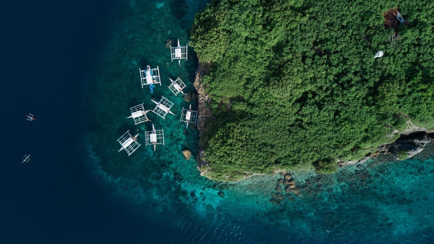 Una vista desde lo alto de la Isla Pescador